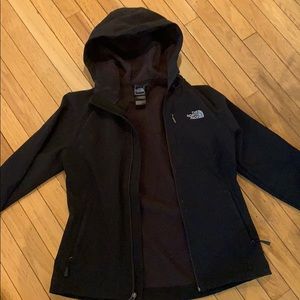 North face hooded lined jacket